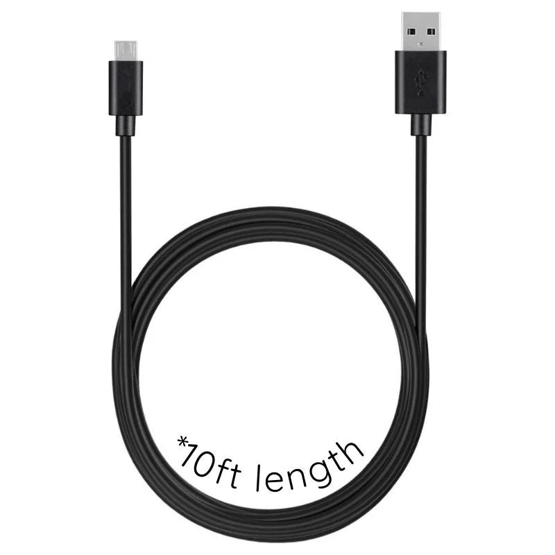 10ft Premium Micro USB Charging & Data Transfer Cable – Fast Charge Braided Nylon Cable, Compatible with Android, Samsung, Kindle, PS4