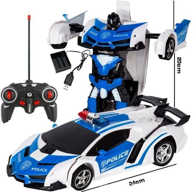 2-in-1 Transformer Remote Control Car Robot Toy – Shape-Shifting RC Stunt Car That Converts to Robot, 2.4GHz, LED Lights, Gift for Kids