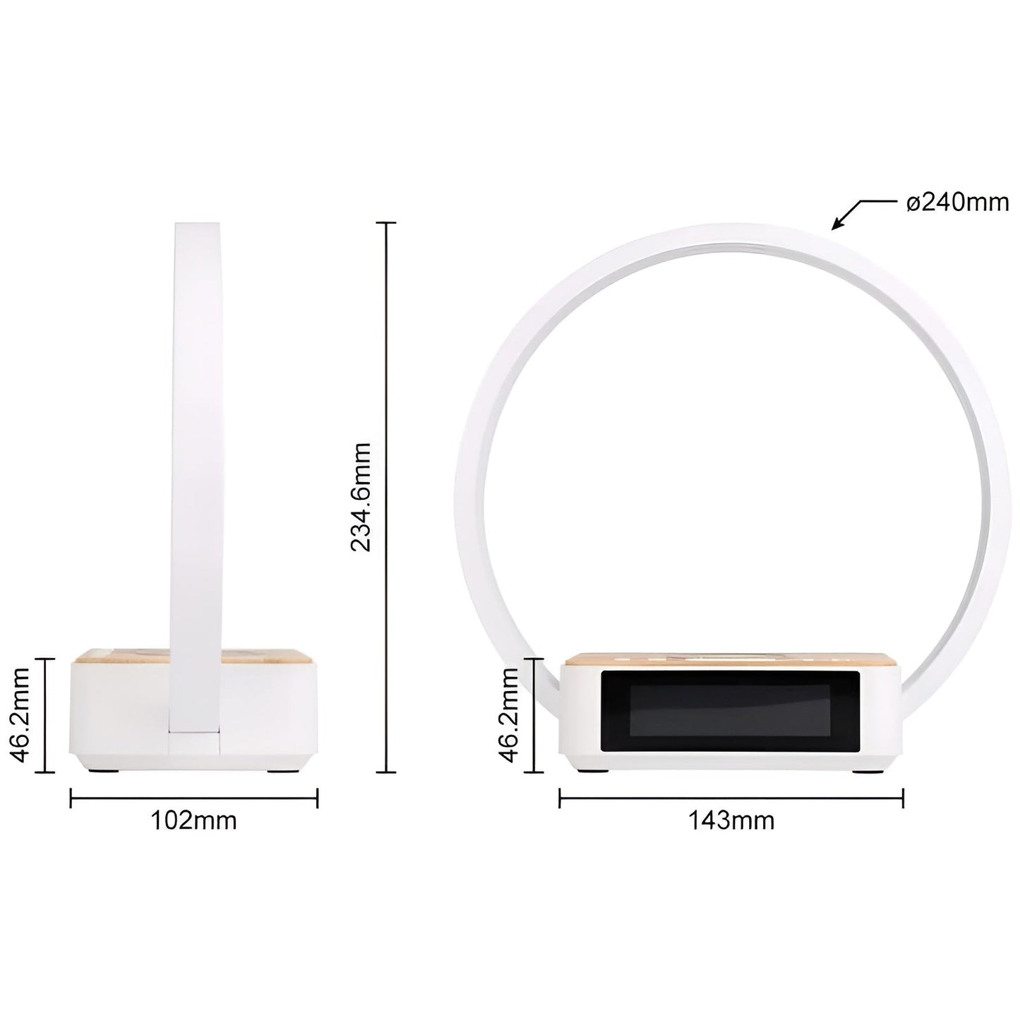 3-in-1 Smart Table Lamp with Wireless Charging & Alarm Clock – Touch Control LED Desk Light with Qi Charging Pad for Bedroom, Office & Nightstand