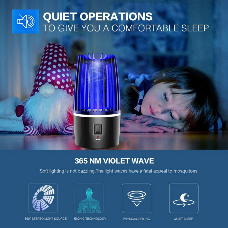 2-in-1 Rechargeable Mosquito Killer & Repeller – UV Bug Zapper with Electric Trap, Indoor/Outdoor Mosquito Eliminator for Home, Camping & Patio