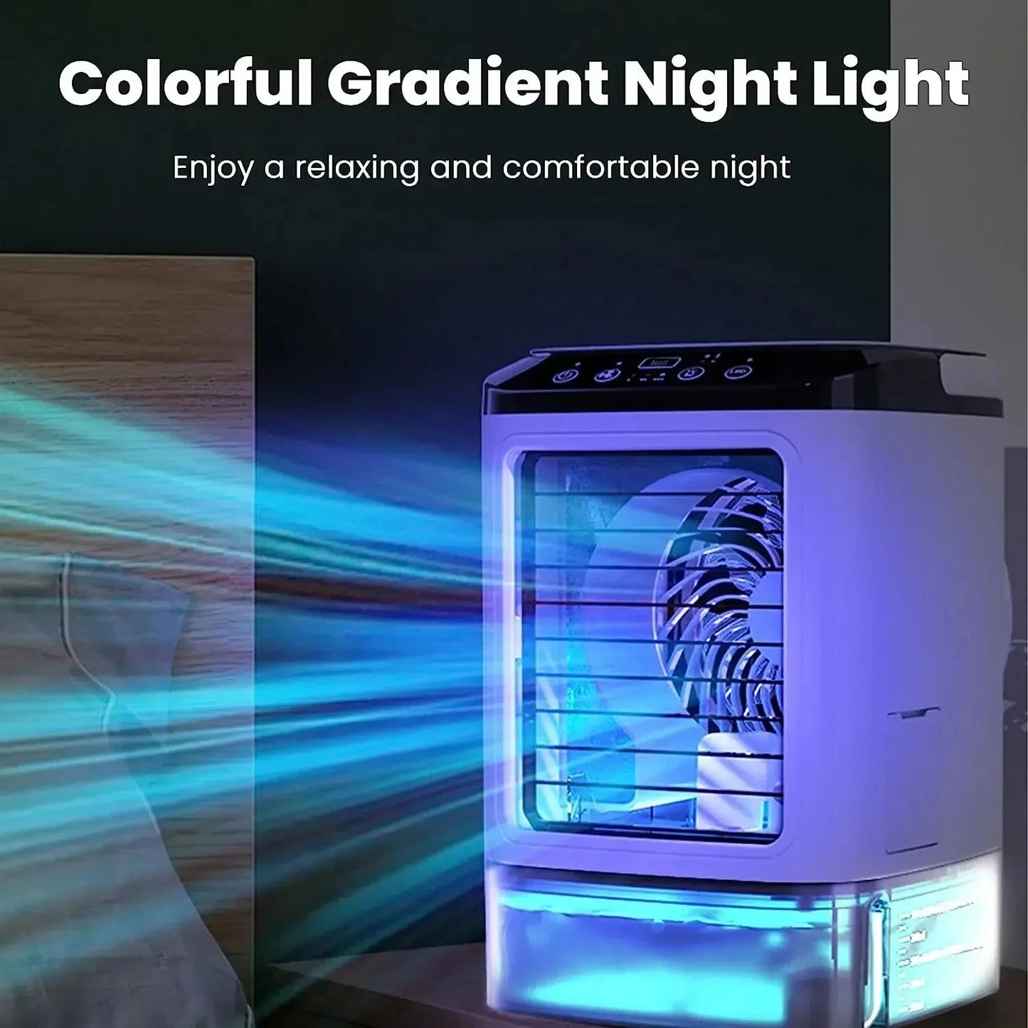 3-Speed Portable Mini Air Conditioner – Ultrasonic Personal Desk Cooler Fan with Misting, USB Evaporative Cooler for Office, Bedroom & Summer Heat