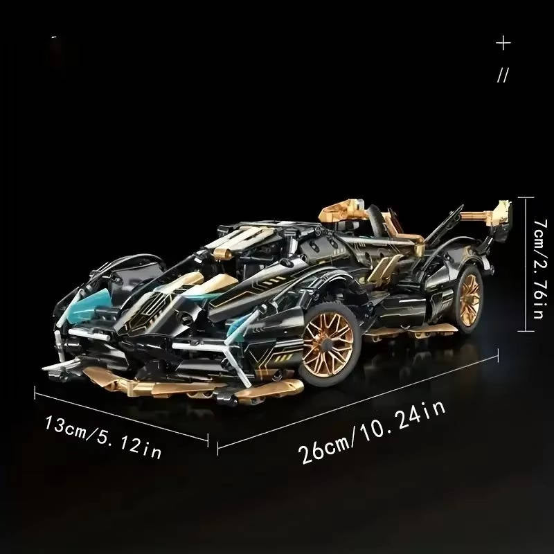 1690-Piece V12 Engine Model Car Building Block Set – Educational STEM Toy, DIY Assembly Sports Car Kit for Adults & Kids, Gift for Car Enthusiasts