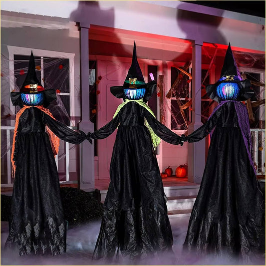 3-Pack Sound-Activated Halloween Hand Witch Decorations – Indoor & Outdoor Motion Sensor Witch Hands for Spooky Yard, Door & Party Decor