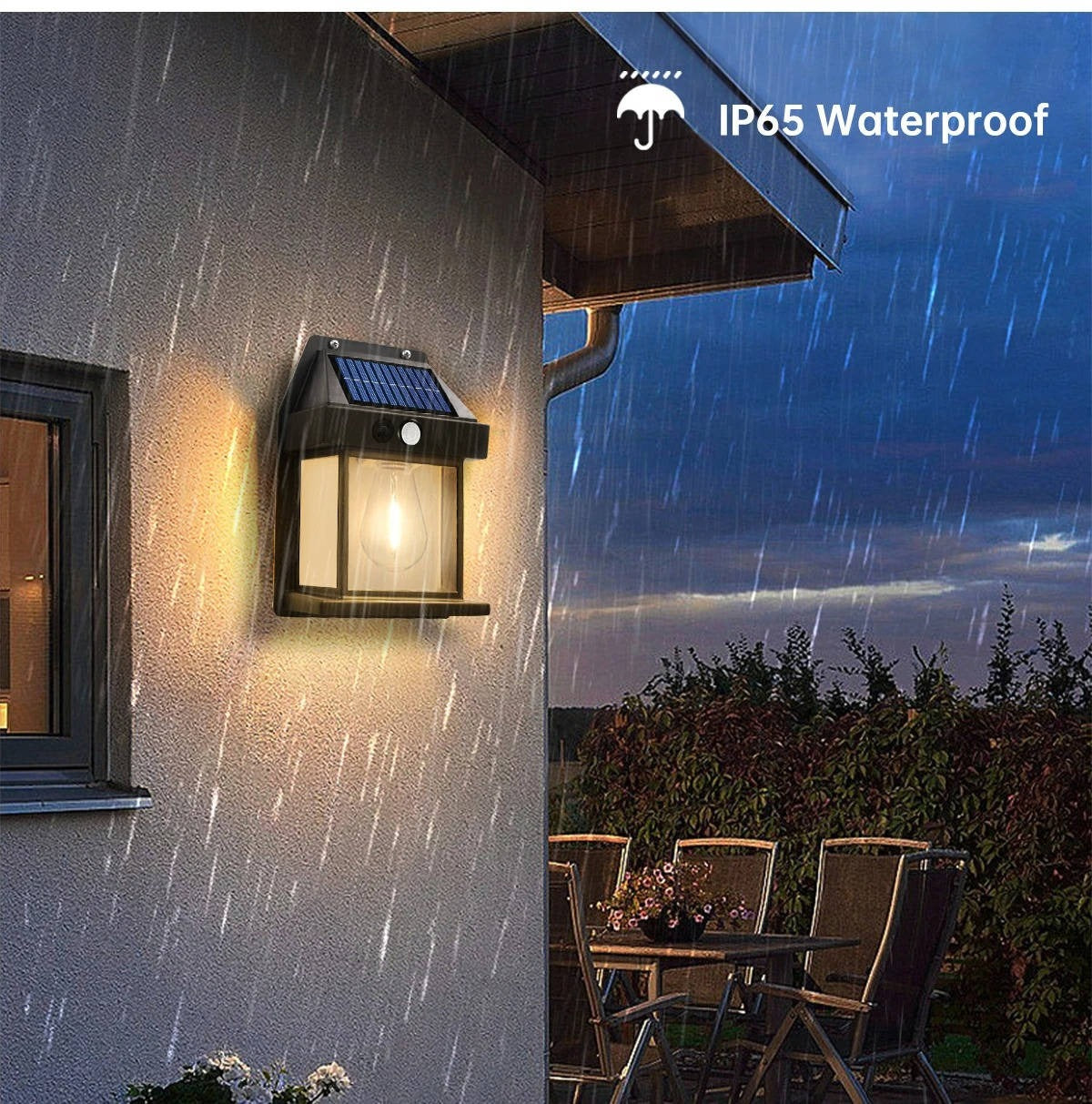 2-Set Outdoor Solar Wall Lamp – Waterproof LED Solar Security Light for Garden, Driveway, Fence, Patio, Backyard Pathway Lighting
