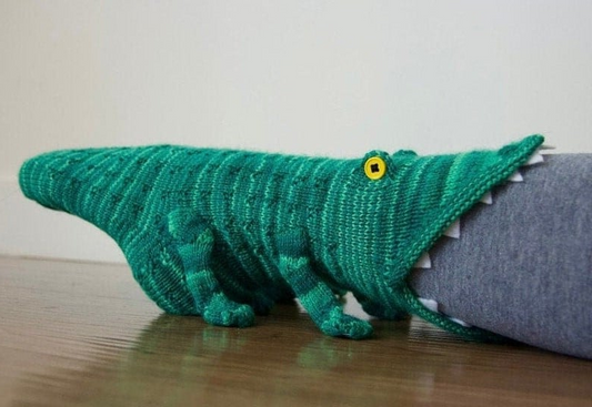 3D Knitted Animal Socks – Funny Novelty Crocodile, Shark & Chameleon Socks for Kids & Adults, Cute Gift Idea for Animal Lovers