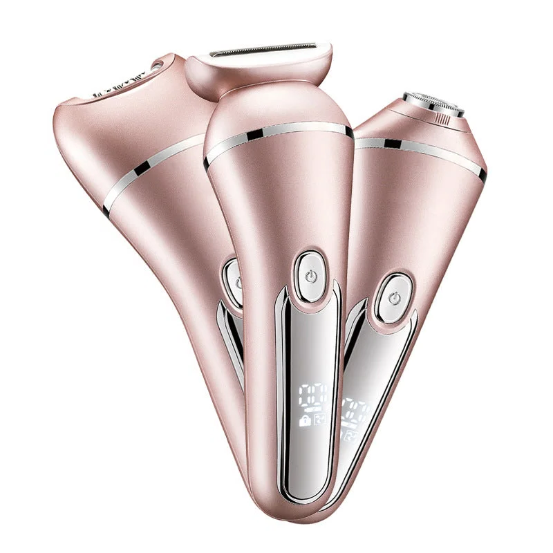 3-in-1 Waterproof Electric Shaver for Women – USB Rechargeable Painless Hair Removal for Legs, Underarms & Bikini Line, Wet/Dry Cordless Shaver