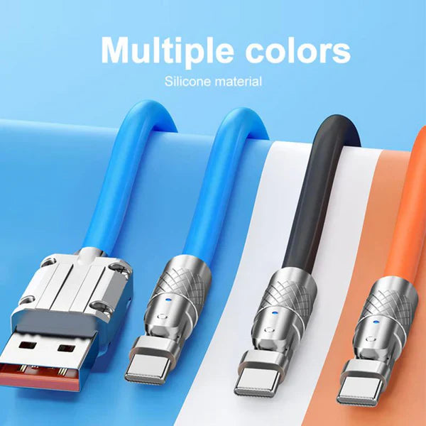 180° Rotating Fast Charge Cable – Right Angle USB C / Micro USB / Lightning Cable, Braided Nylon Anti-Break Phone Charging Cord for iPhone & Android