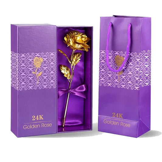 24K Gold Dipped Real Rose with Gift Box – Preserved Eternal Rose, Romantic Anniversary & Valentine's Day Gift for Women, Mom & Wife