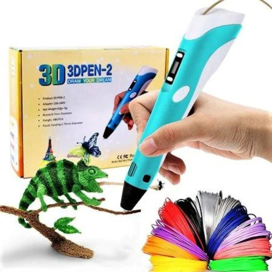 3D Printing Pen for Kids with PLA Filament Starter Kit – Safe Low-Temp Children's Drawing Pen for Creative Art, STEM Learning, Blue & Pink