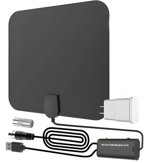 300-Mile Range Indoor HDTV Antenna with Signal Booster – Amplified Digital TV Antenna for Free HD Channels, 4K 1080p, No Monthly Fees