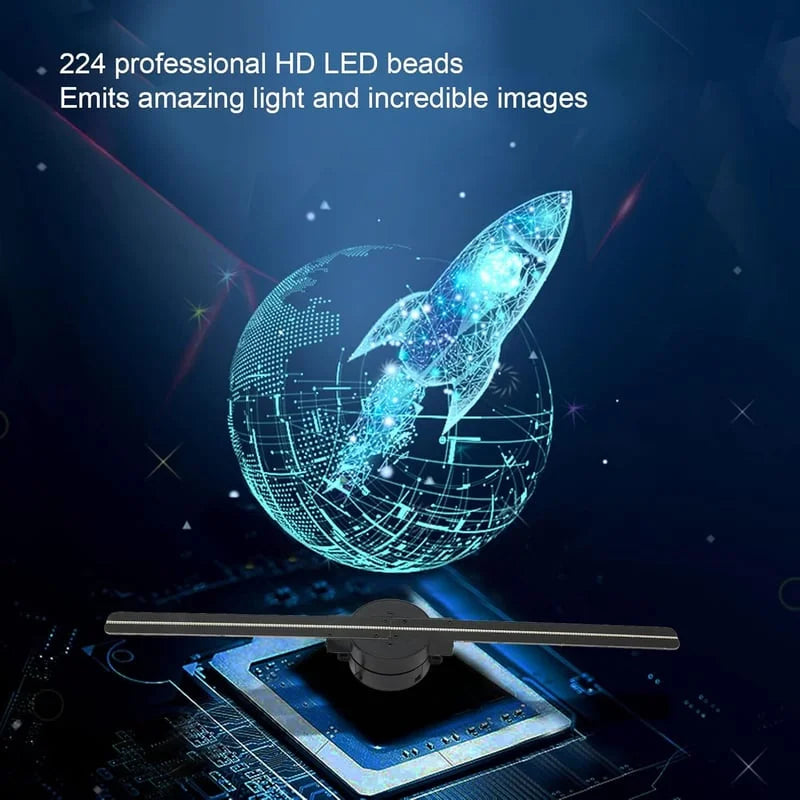 3D Hologram LED Fan Projector – 43cm WiFi Holographic Advertising Display Fan with App Control for Retail, Events & Home Decor