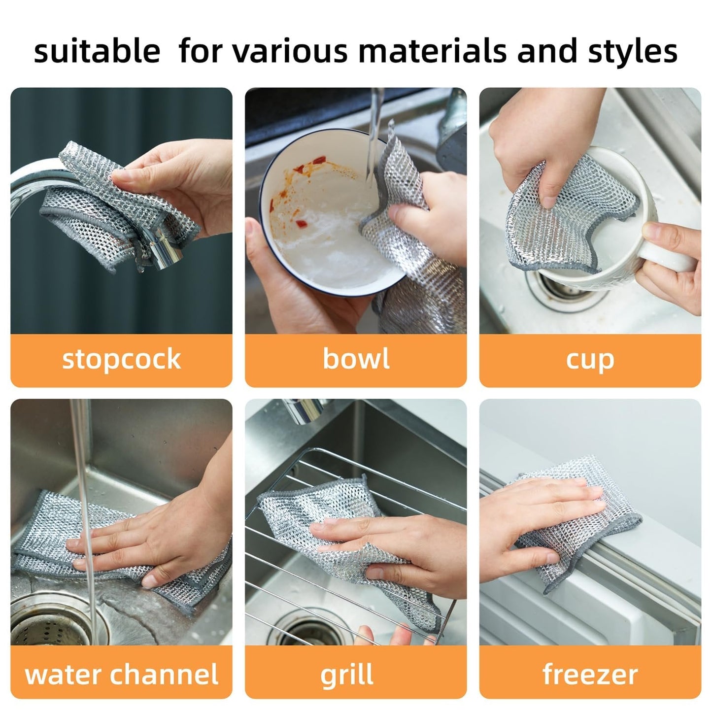 20-Pack Premium Non-Scratch Cleaning Cloths – Multi-Purpose Soft Scrubbing Pads for Dishes, Pots, Non-Stick Pans, Kitchen & Bathroom
