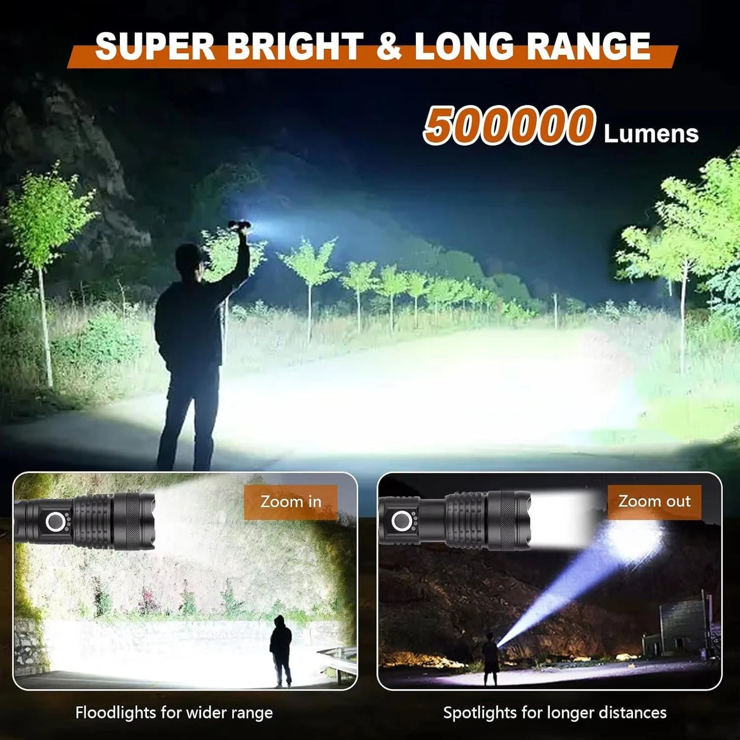 High Lumen Rechargeable Flashlight
