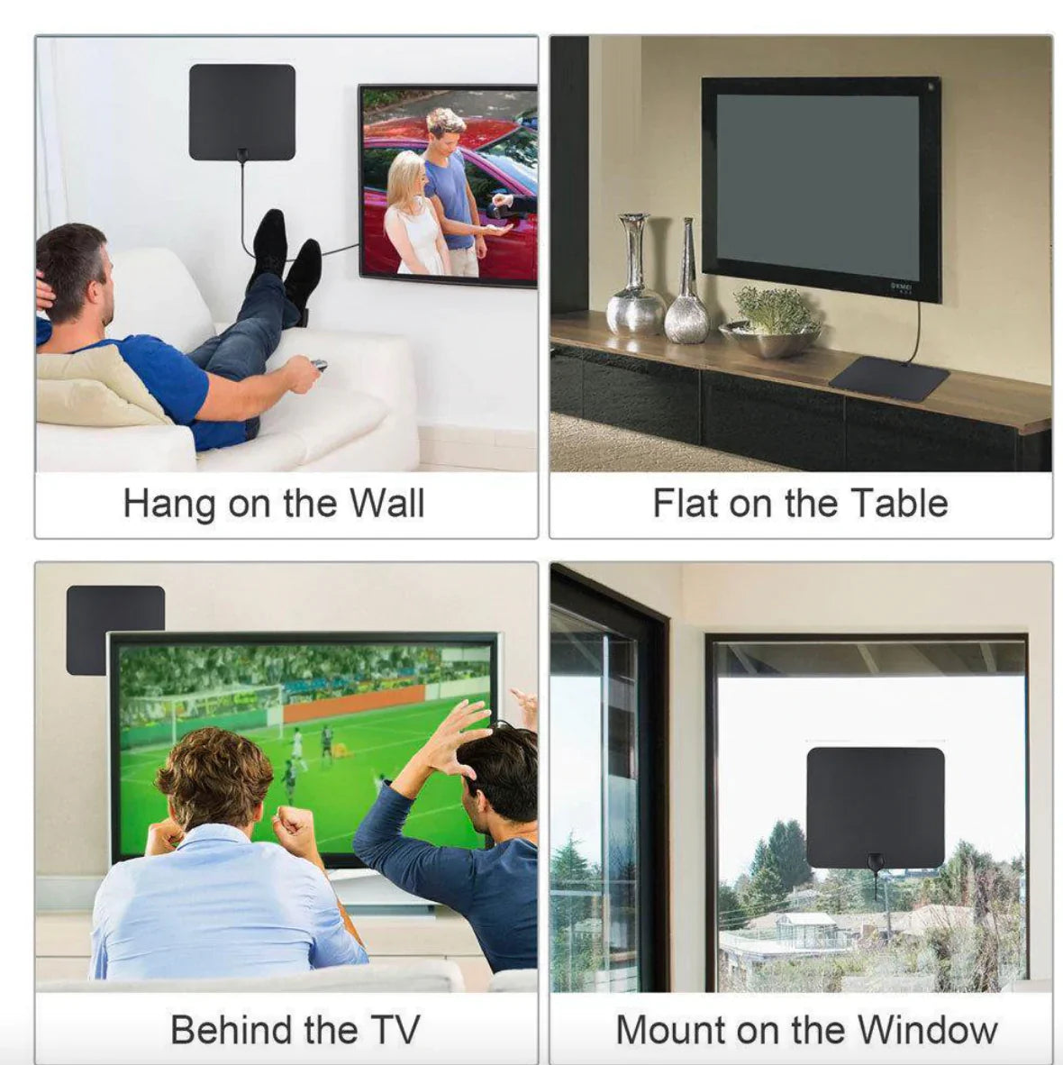 300-Mile Range Indoor HDTV Antenna with Signal Booster – Amplified Digital TV Antenna for Free HD Channels, 4K 1080p, No Monthly Fees