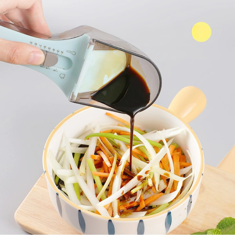 2-Piece Adjustable Measuring Cup & Spoon Set – Sliding Scale Variable Measure for Dry & Liquid Ingredients, Perfect for Baking & Cooking