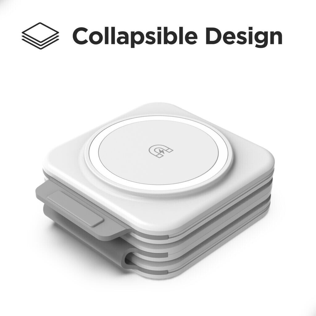 3-in-1 Foldable Wireless Travel Charger – Portable Qi Charging Pad for Smartphones, Earbuds & Smartwatches, Fast Wireless Charging Station