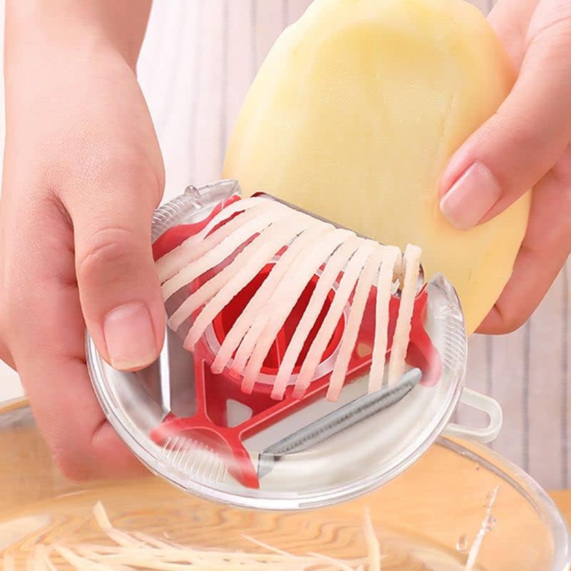 3-in-1 Vegetable Peeler & Shredder Kitchen Tool – Stainless Steel Y-Peeler with Julienne & Shredder Blades for Potatoes, Carrots, Zucchini & Fruit