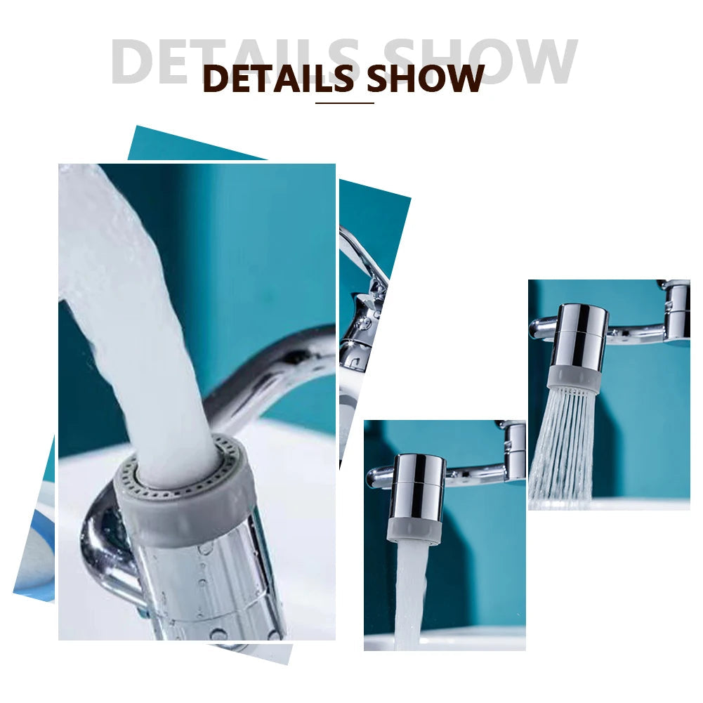 1080° Rotating Universal Faucet Extender – Flexible Sink Tap Aerator Splash Filter Sprayer, Kitchen & Bathroom Faucet Attachment
