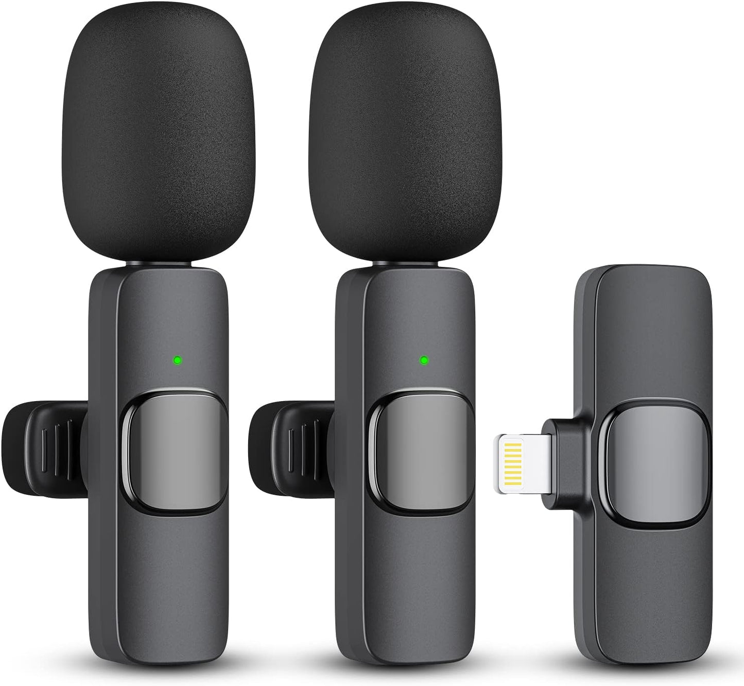 2-Pack Wireless Clip-On Lapel Microphone for Smartphones & Tablets – Mic for Content Creators, TikTok, YouTube, Vlogging, Interviews & Live Streaming