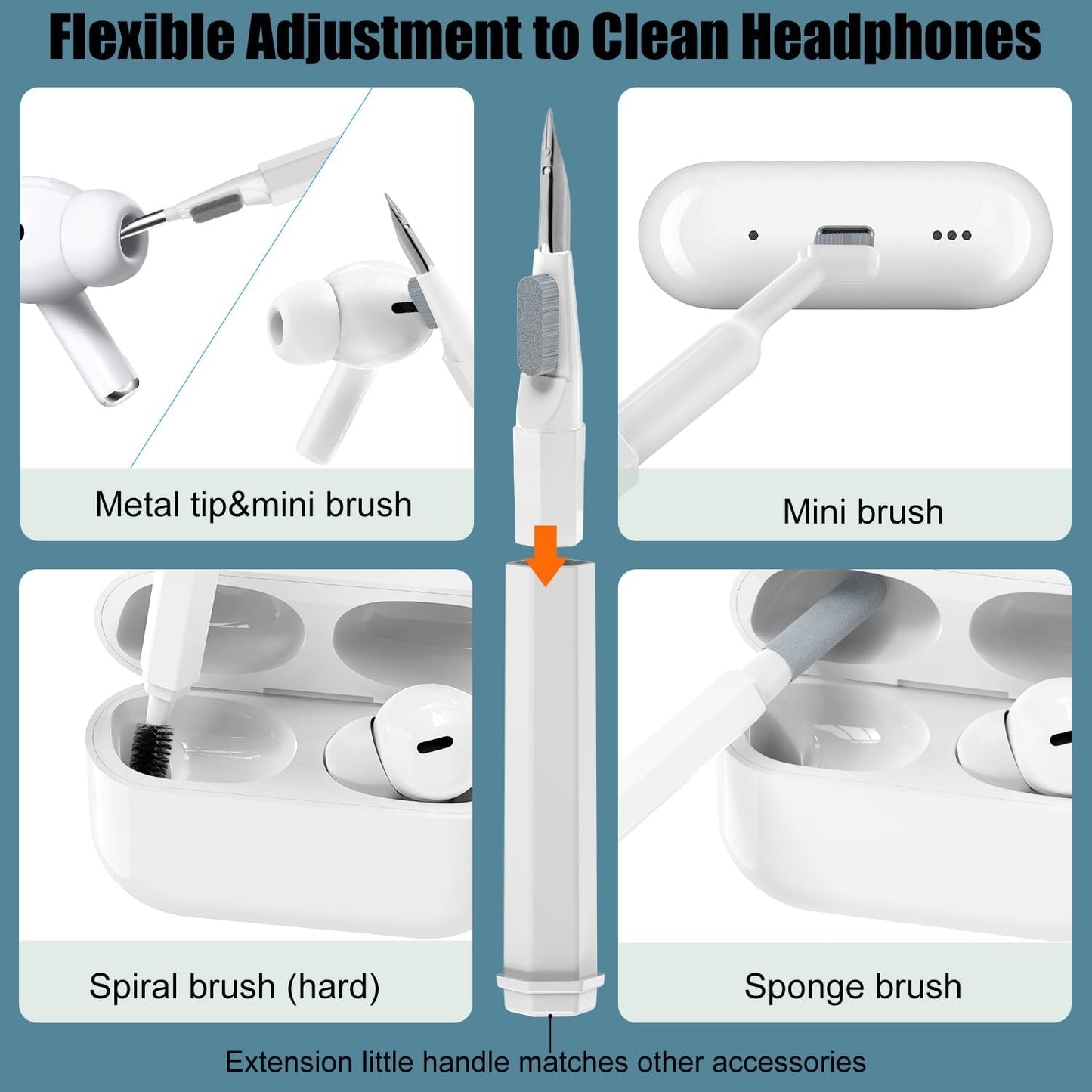 20-in-1 Keyboard, Earbuds & Electronics Cleaning Kit – Detailing Brush Set for Laptops, Phones, Wireless Earbuds, Gaming Controllers & PC Cleaning