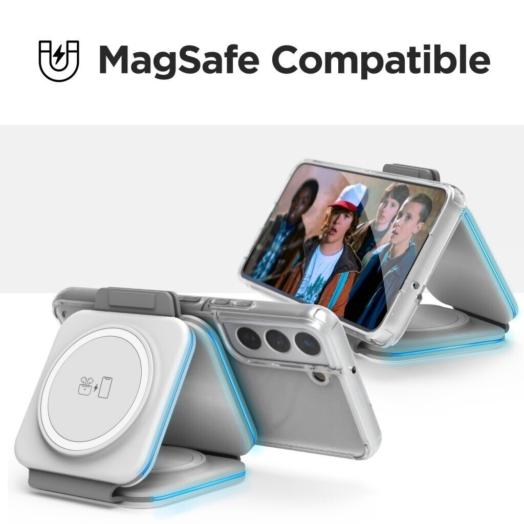 3-in-1 Foldable Wireless Travel Charger – Portable Qi Charging Pad for Smartphones, Earbuds & Smartwatches, Fast Wireless Charging Station