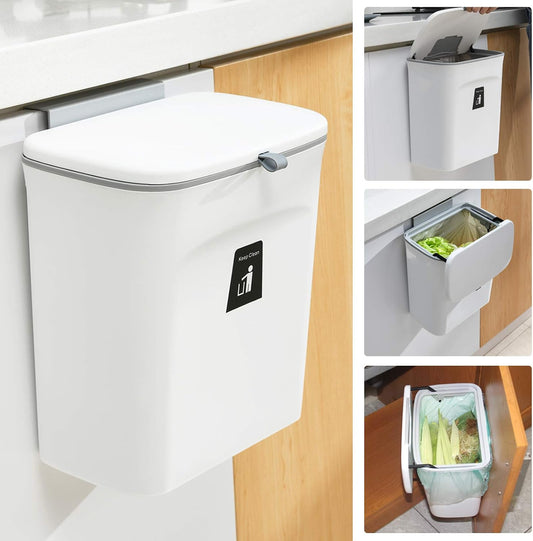 2.4 Gallon Kitchen Compost Bin – Countertop & Under Sink Indoor Compost Bucket with Activated Carbon Filter, Odor-Free Food Waste Composting