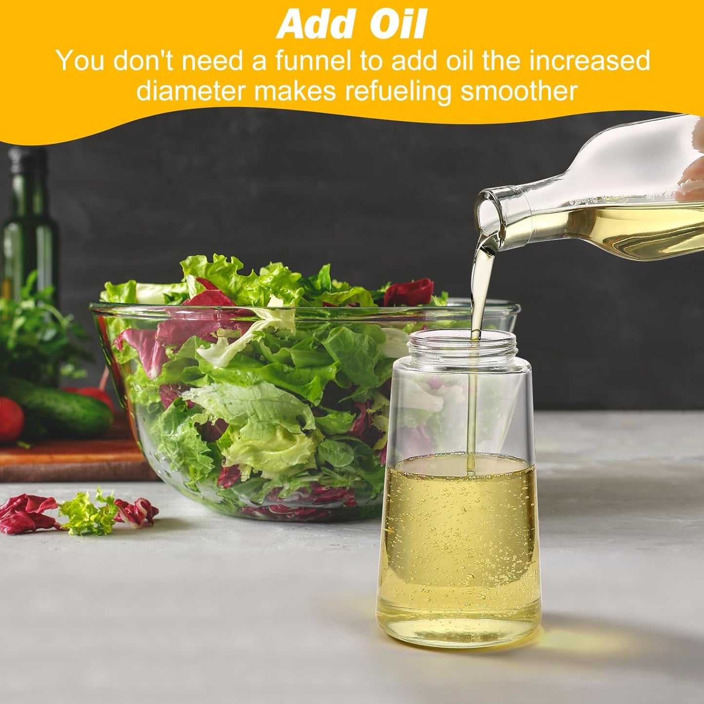 2-Pack Glass Olive Oil Dispenser & Mister Spray Bottle Set – Kitchen Oil Sprayer for Air Fryer, Salad, BBQ, Grilling & Healthy Cooking