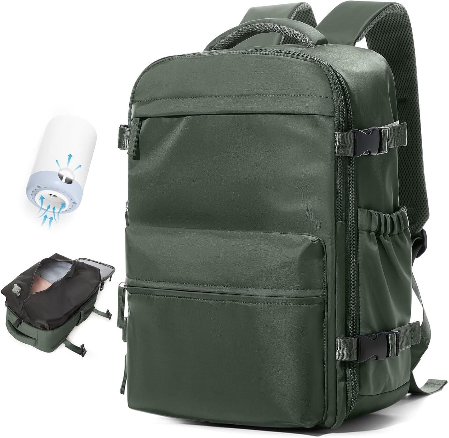 15.6 Inch Laptop Travel Backpack – Vacuum Compression Anti-Theft Carry-On Bag for Men & Women, Business Travel, Weekender, TSA-Approved