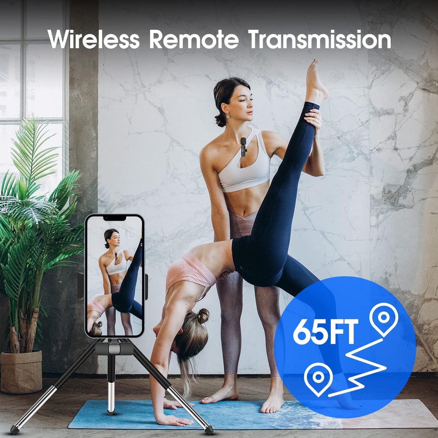 2-Pack Wireless Clip-On Lapel Microphone for Smartphones & Tablets – Mic for Content Creators, TikTok, YouTube, Vlogging, Interviews & Live Streaming