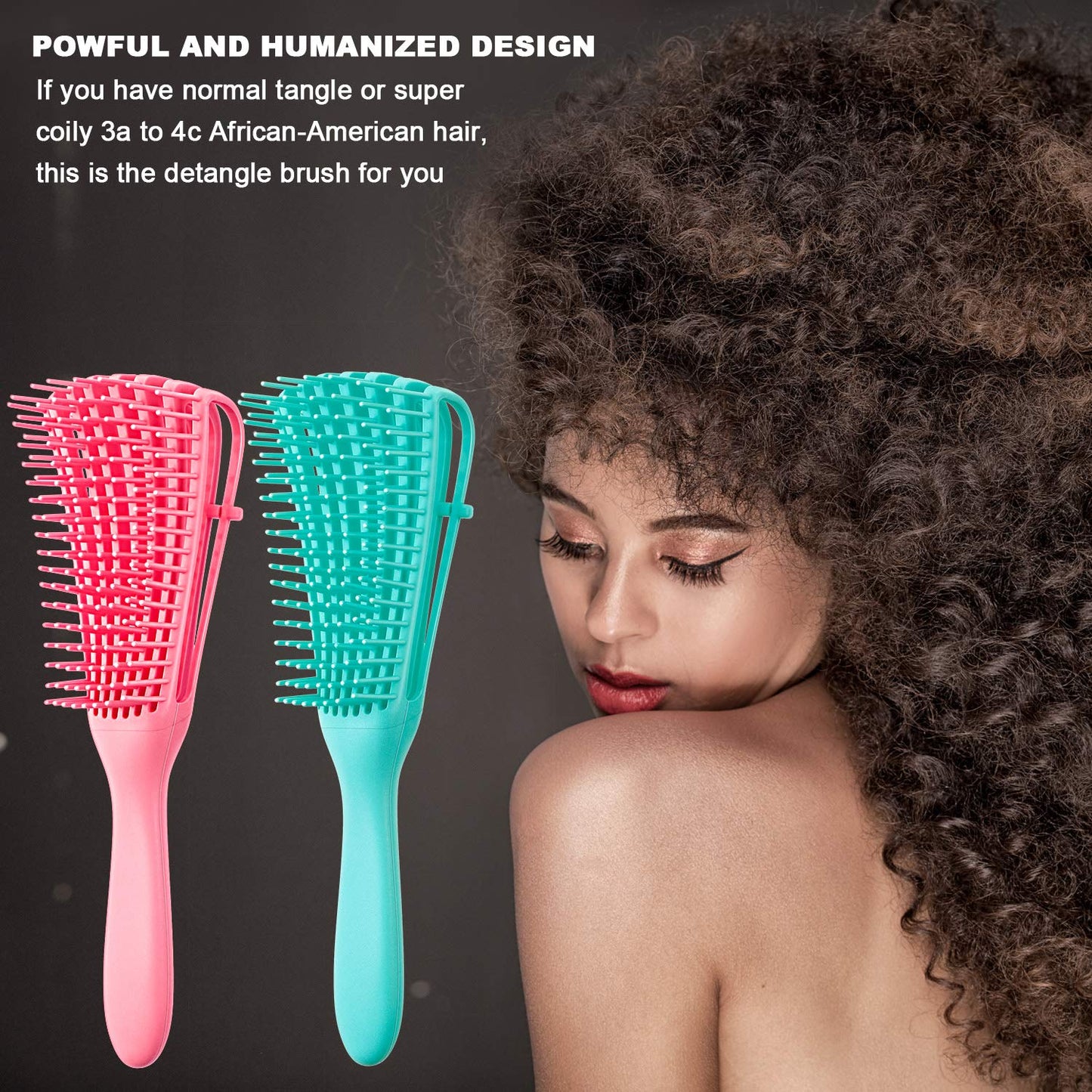2-Pack Detangling Brush for Natural Afro & Textured Hair – Curl Definer Detangler for 3a–4c Coils, Curly, Kinky & Afro-American Hair Types