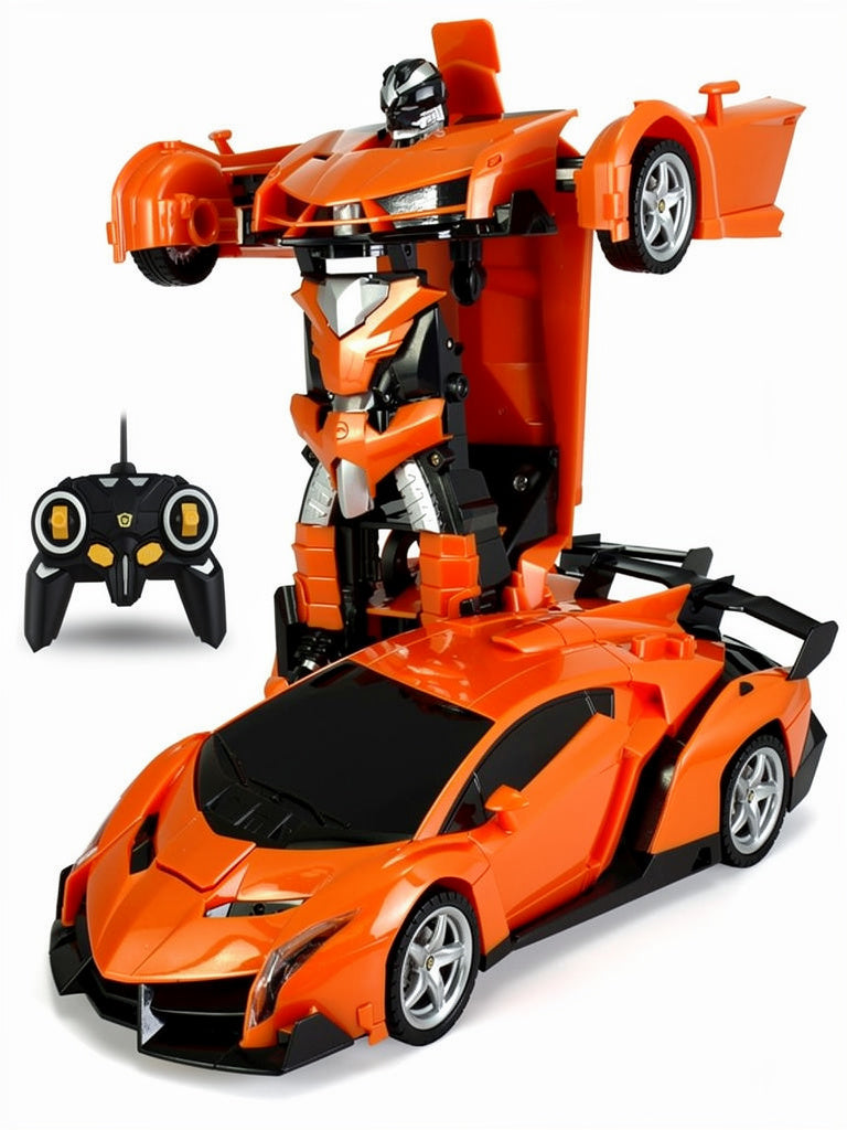 2-in-1 Transformer Remote Control Car Robot Toy – Shape-Shifting RC Stunt Car That Converts to Robot, 2.4GHz, LED Lights, Gift for Kids