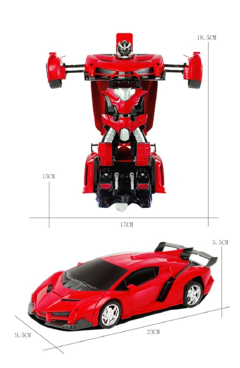 2-in-1 Transformer Remote Control Car Robot Toy – Shape-Shifting RC Stunt Car That Converts to Robot, 2.4GHz, LED Lights, Gift for Kids