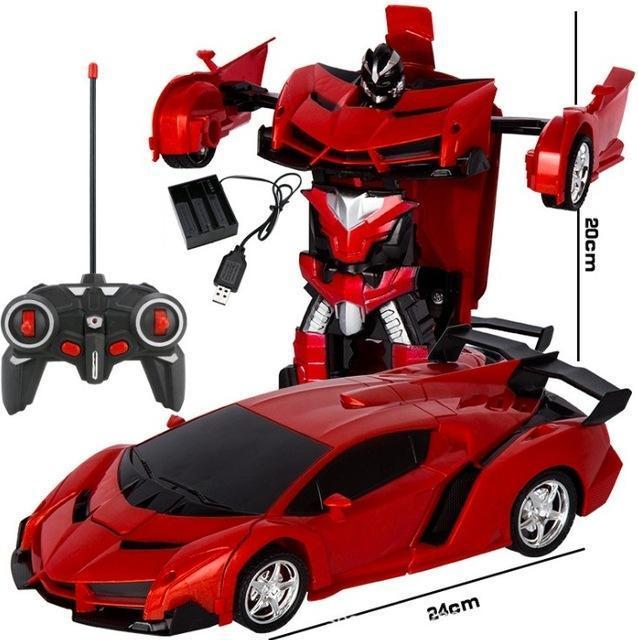 2-in-1 Transformer Remote Control Car Robot Toy – Shape-Shifting RC Stunt Car That Converts to Robot, 2.4GHz, LED Lights, Gift for Kids