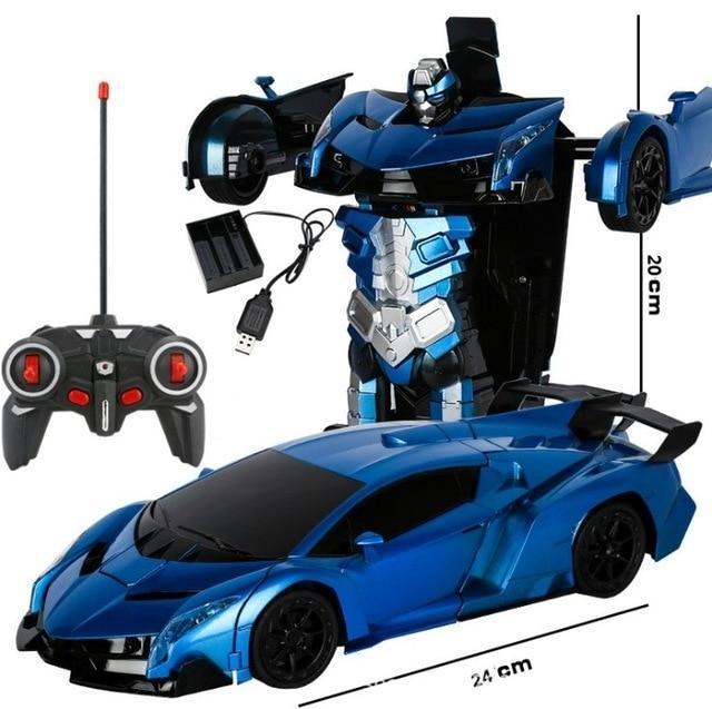 2-in-1 Transformer Remote Control Car Robot Toy – Shape-Shifting RC Stunt Car That Converts to Robot, 2.4GHz, LED Lights, Gift for Kids