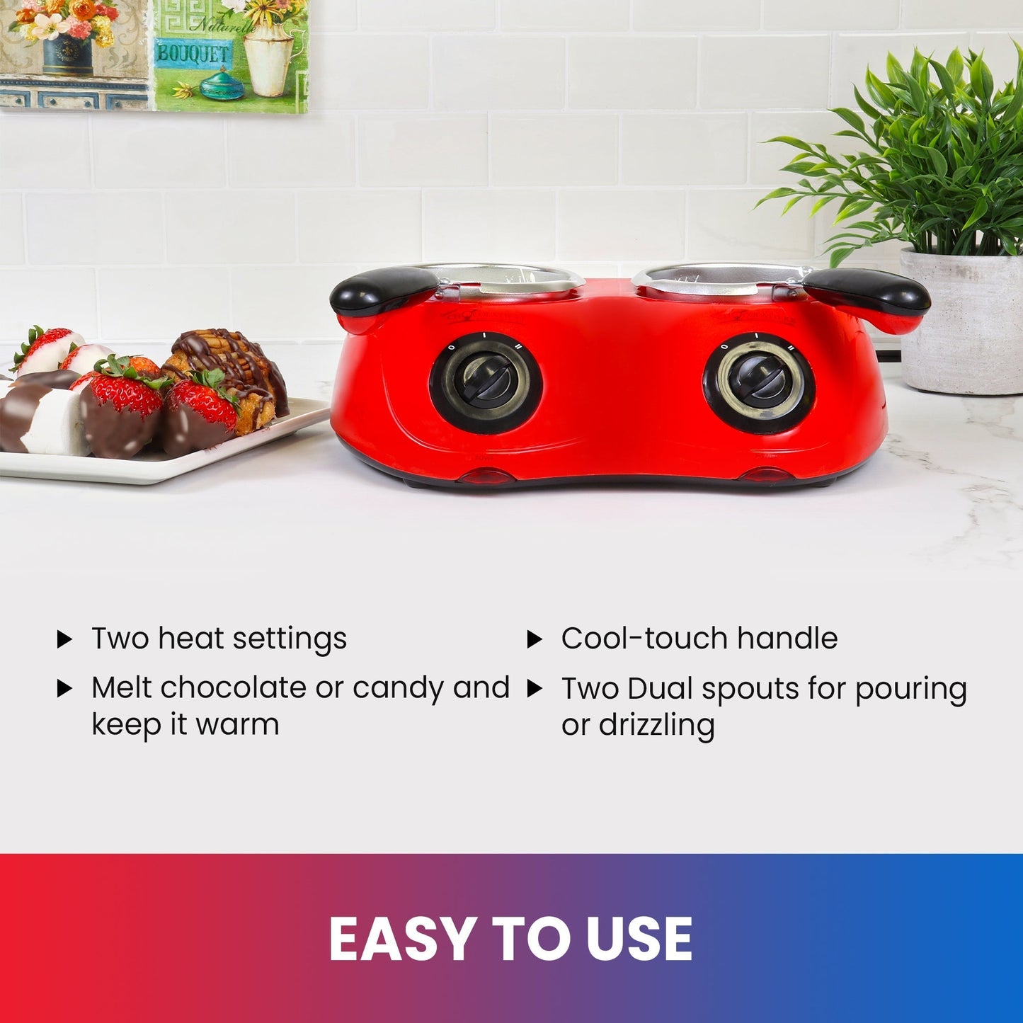 Total Chef Dual Chocolate Fondue Melter