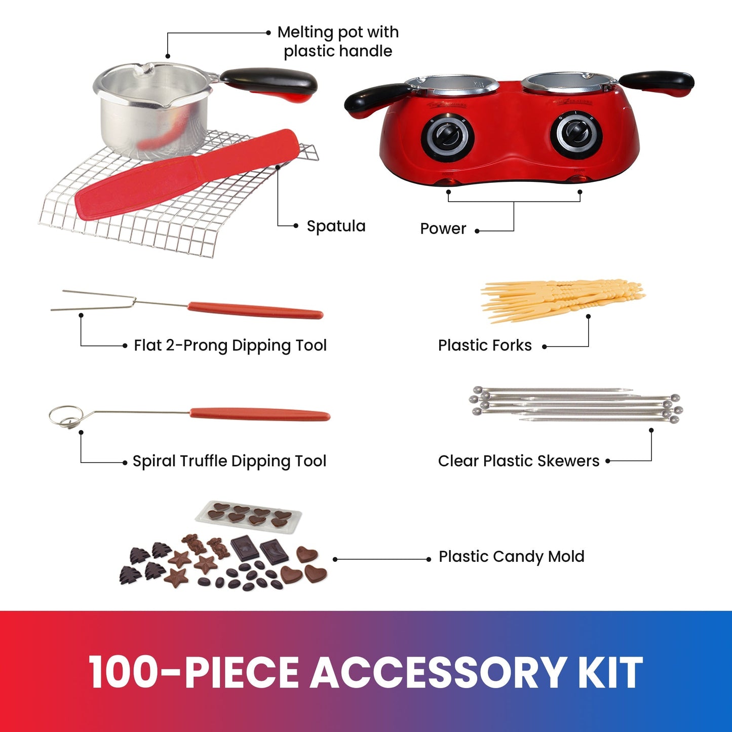 Total Chef Dual Chocolate Fondue Melter
