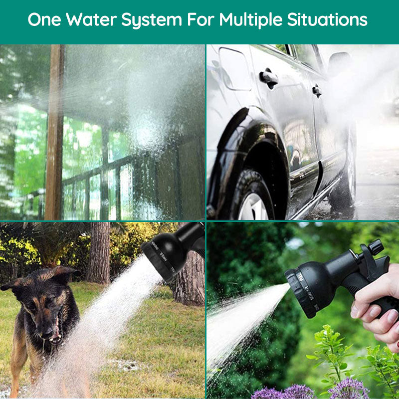 Expandable Garden Water Hose – Lightweight Flexible No-Kink Hose Pipe with 9-Pattern Spray Nozzle, 50FT & 100FT, for Lawn, Car Wash & Watering