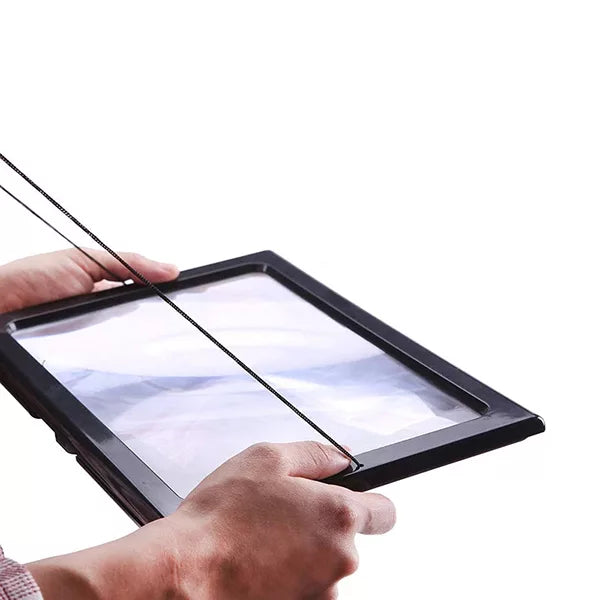 3X LED Page Magnifying Glass – Full Page Reading Magnifier with Light for Books, Newspapers & Small Print, Seniors & Low Vision Aid