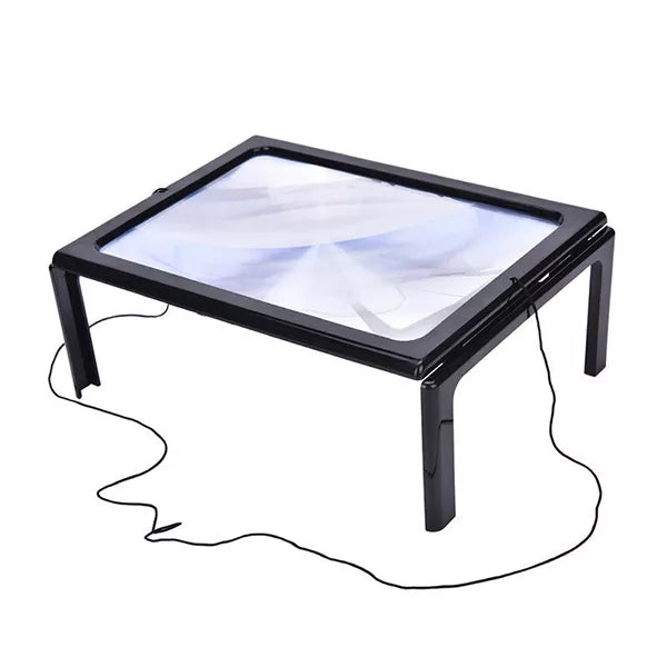 3X LED Page Magnifying Glass – Full Page Reading Magnifier with Light for Books, Newspapers & Small Print, Seniors & Low Vision Aid