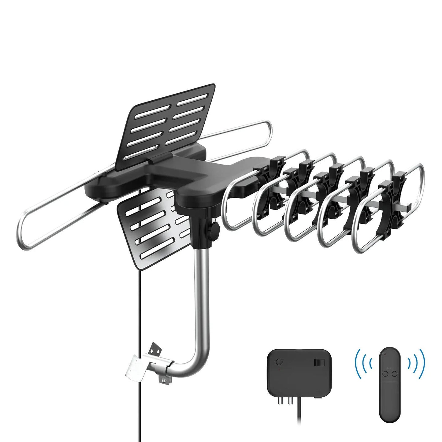 2025 Long-Range Outdoor Digital HD TV Antenna – 360° Motorized Directional Rotating Antenna for Free HD Channels, 150+ Mile Range, Weatherproof