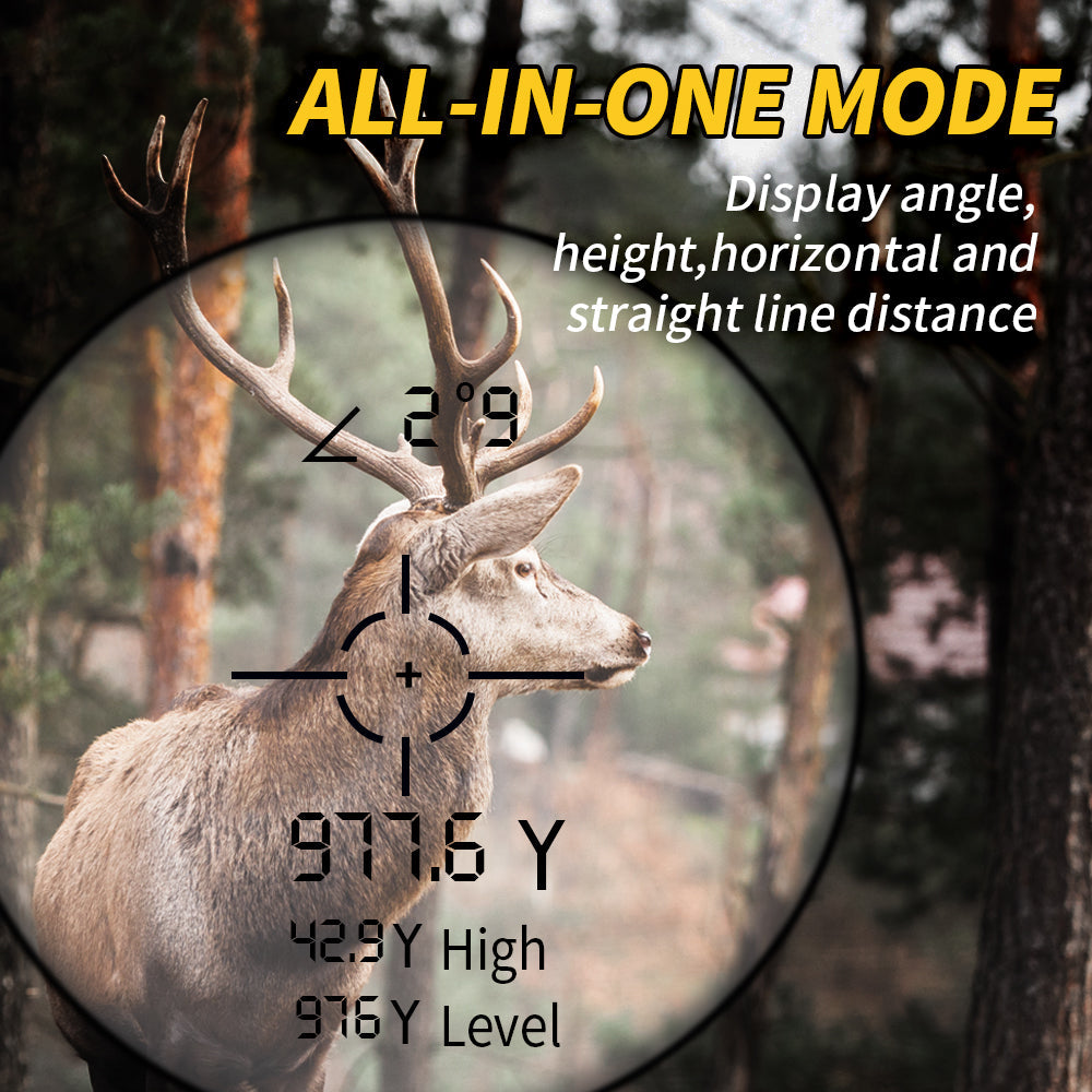 1000 Yard Hunting Laser Range Finder – Waterproof Golf & Archery Rangefinder with Slope Compensation, 6X Magnification, Fast Focus
