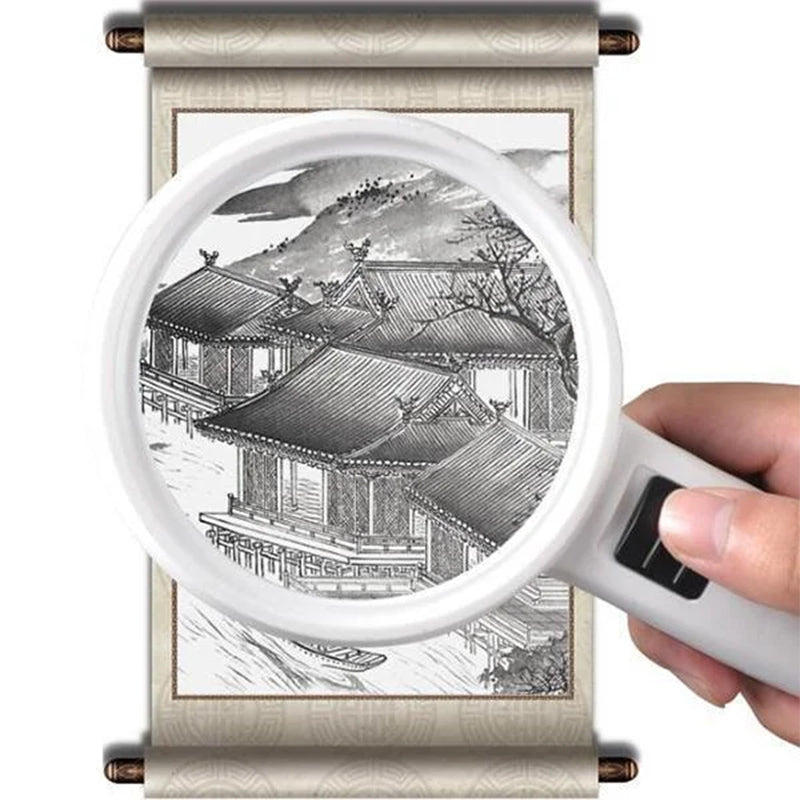30X LED Lighted Magnifying Glass – High-Magnification Illuminated Optical Magnifier for Reading, Jewelry, Coins, Stamps & Electronics Repair