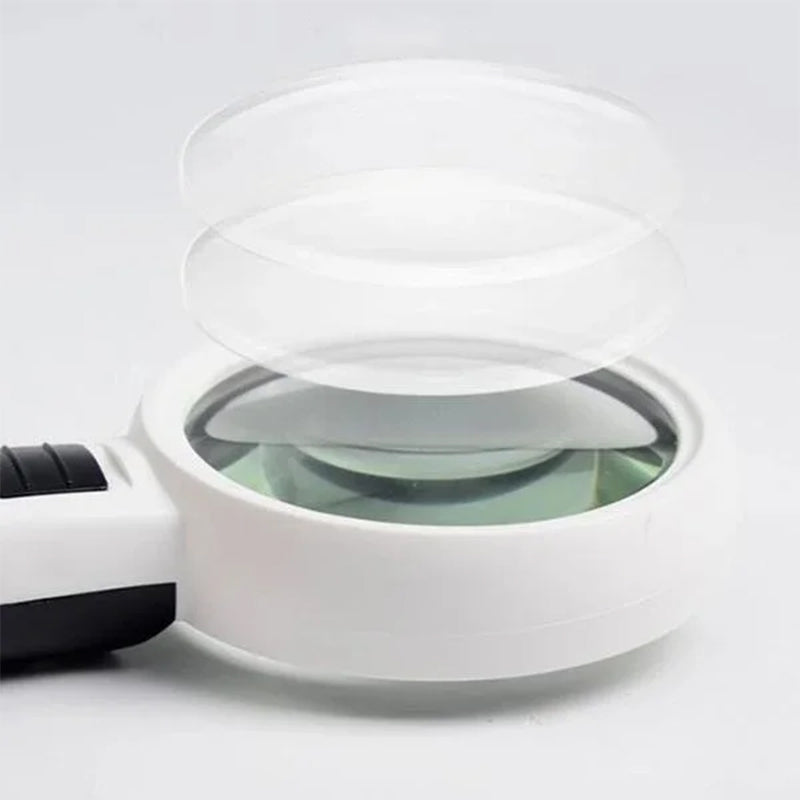 30X LED Lighted Magnifying Glass – High-Magnification Illuminated Optical Magnifier for Reading, Jewelry, Coins, Stamps & Electronics Repair
