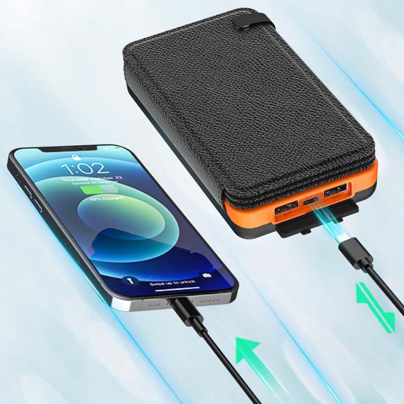 25000mAh Solar Power Bank – Fast Charge Portable Outdoor Battery Pack with 4 Solar Panels, USB-C & 3 USB Outputs for Camping, Hiking & Emergency