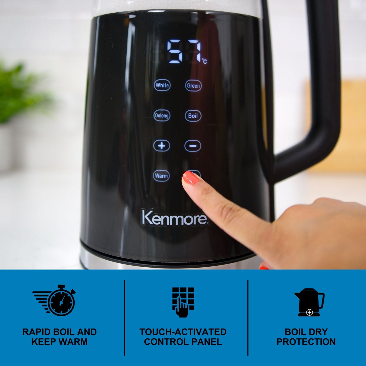 Kenmore Glass Electric Kettle 1.6L