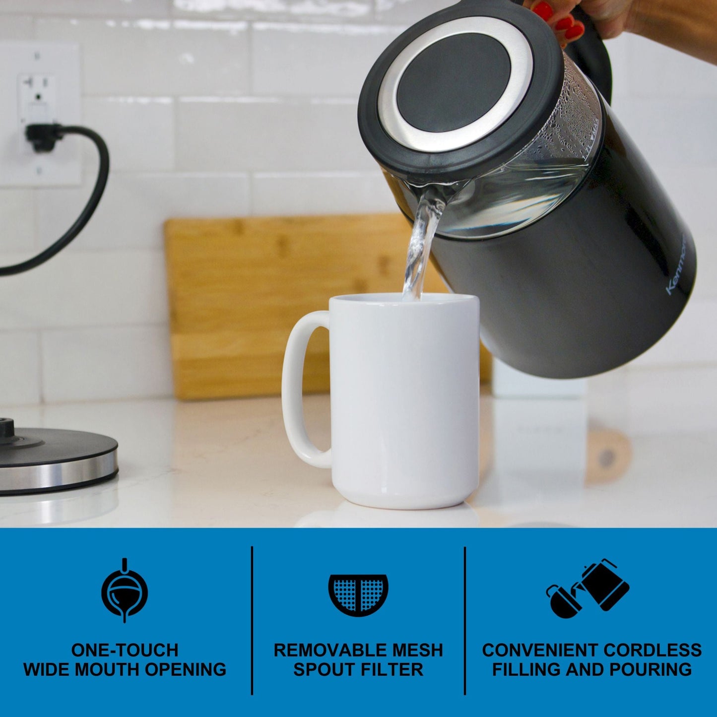 Kenmore Glass Electric Kettle 1.6L