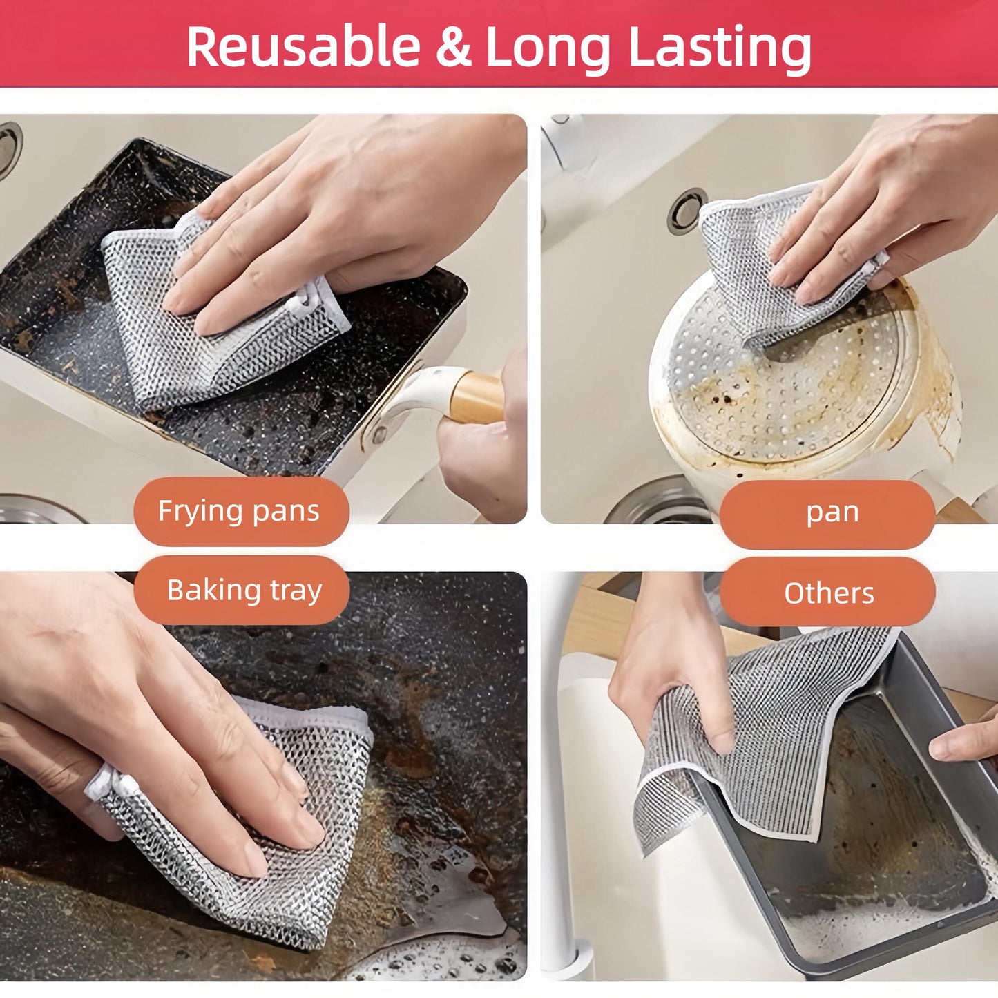 20-Pack Premium Non-Scratch Cleaning Cloths – Multi-Purpose Soft Scrubbing Pads for Dishes, Pots, Non-Stick Pans, Kitchen & Bathroom
