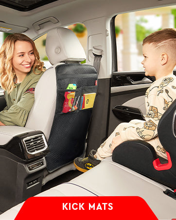 2-Pack Car Backseat Organizer with Tablet Holder – Seat Back Pocket Storage Bag for Kids, Road Trips, Headrest Mount Organizer for Cars, SUVs & Trucks