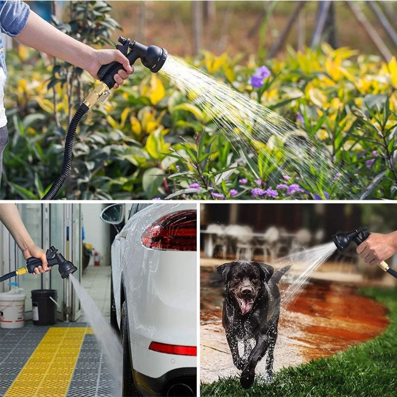 Expandable Garden Water Hose – Lightweight Flexible No-Kink Hose Pipe with 9-Pattern Spray Nozzle, 50FT & 100FT, for Lawn, Car Wash & Watering