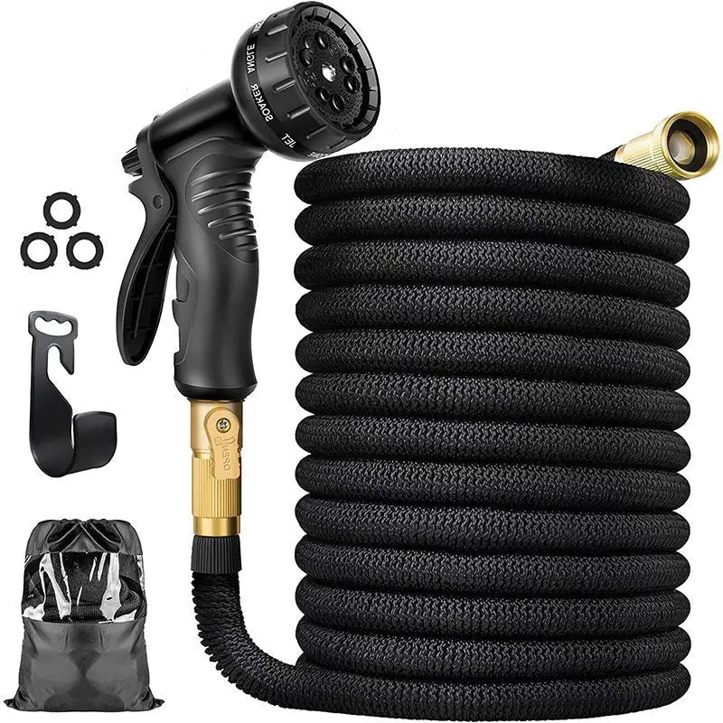 Expandable Garden Water Hose – Lightweight Flexible No-Kink Hose Pipe with 9-Pattern Spray Nozzle, 50FT & 100FT, for Lawn, Car Wash & Watering
